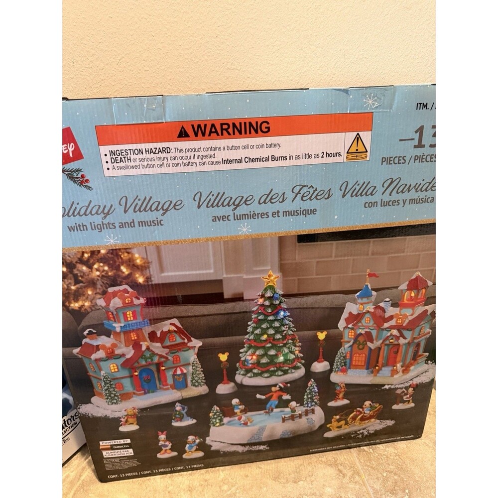 Disney Christmas Costco Large holiday village 13-piece set Mickey Mouse Minnie